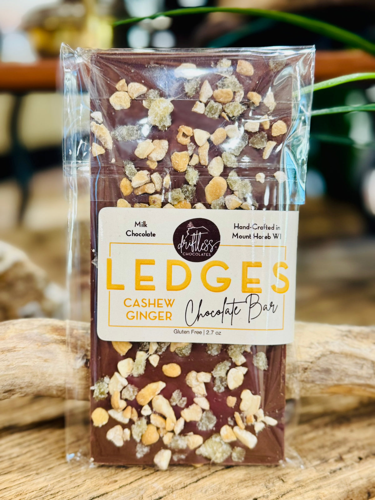 Cashew Ginger LEDGES Chocolate Bar