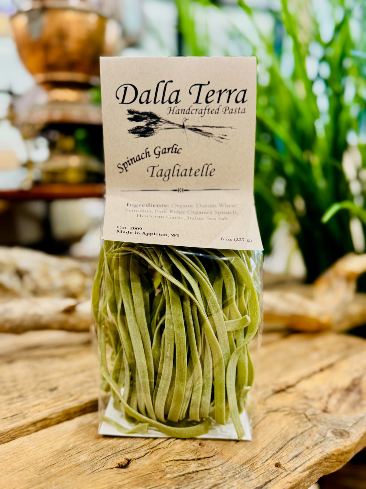Spinach & Garlic Tagliatelle Pasta